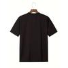 Men'S Casual T-Shirt - Black with Red Geometric Heart Print, 100% 220GSM, Breathable Loose Fit Round Neck Short Sleeve for Summer Outdoor And Holiday