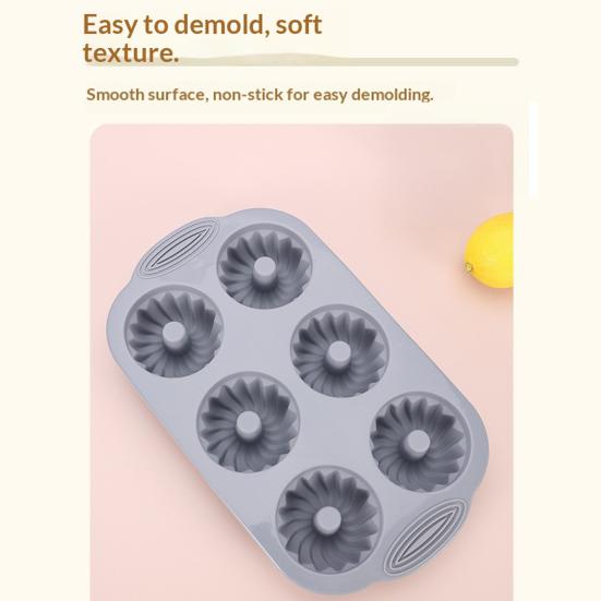 Силиконовая форма для выпечки на 6 ячеек, антипригарная, пищевого качества, легко снимается, для DIY, круглые печенья, пончики, пудинг, шоколад, помадка, желе, форма для выпечки