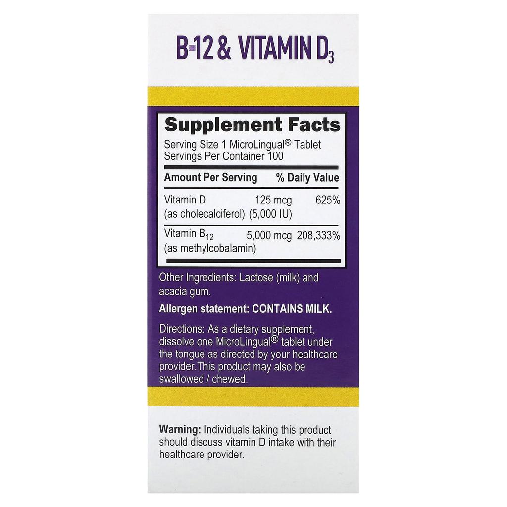 Superior Source, Methylcobalamin B-12 & Vitamin D3, 100 Instant-Dissolving MicroLingual Tablets