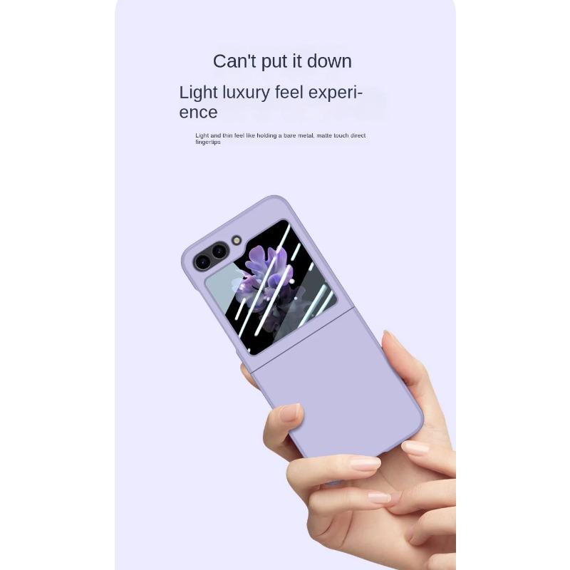 Пластиковый защитный чехол из стекла с эффектом кожи для Samsung Galaxy Z Flip 6 5 Flip6 Flip5 5G, жесткий защитный чехол