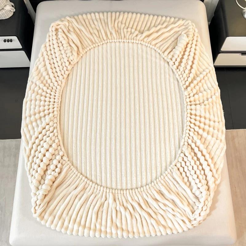 Зимний теплый бархатный матрас, простыня, мягкая простыня для студенческого общежития, толстая простыня на резинке, защитный чехол для матраса, мягкое покрывало