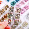 6-сетка для ногтей смешанный DIY мягкий керамический булыжник костюм со стразами в коробке украшения для ногтей