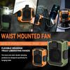 Вентилятор на пояс, Вентилятор с клипсой, Вентилятор на ремень Портативный вентилятор с аккумулятором 4000 мАч Мобильный источник питания Сильный ветер 3 режима скорости Перезаряжаемый носимый персональный вентилятор В