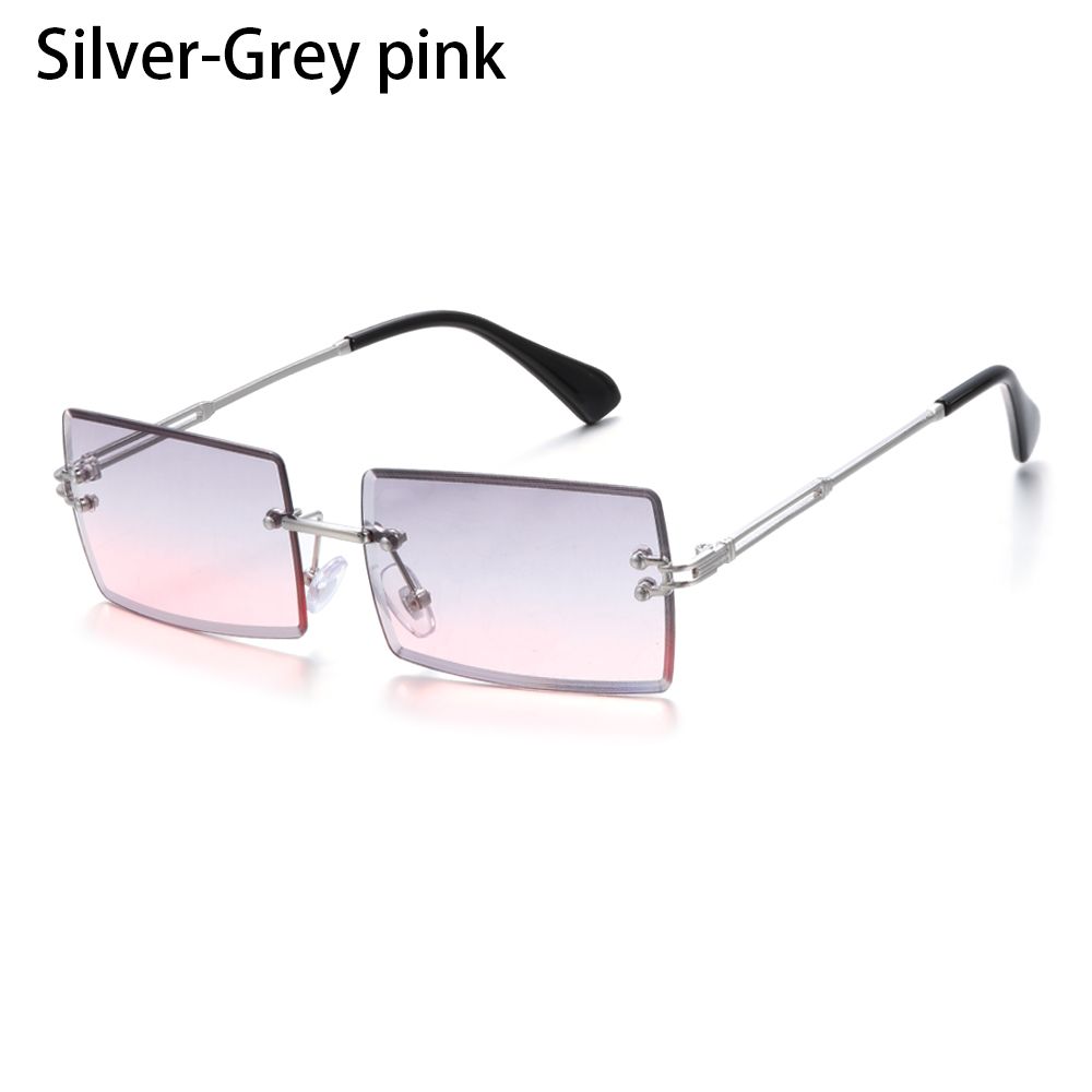 Trendy Rimless Summer Eyewear Rectangle Sun Glasses Square Sunglasses Fashion Sunglasses Shades