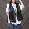 Literary Casual Cardigan Jacket Women's Fall Section Thin Cardigan Outer Tops Peplum Sleeveless Vest Plus Size