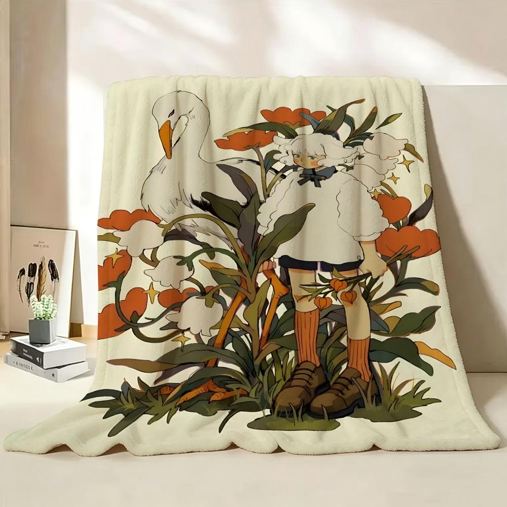 Illustrator L Liya Mochipanko Throw Flannel Throw Blanket Suitable for Sofa Living Room Bedroom