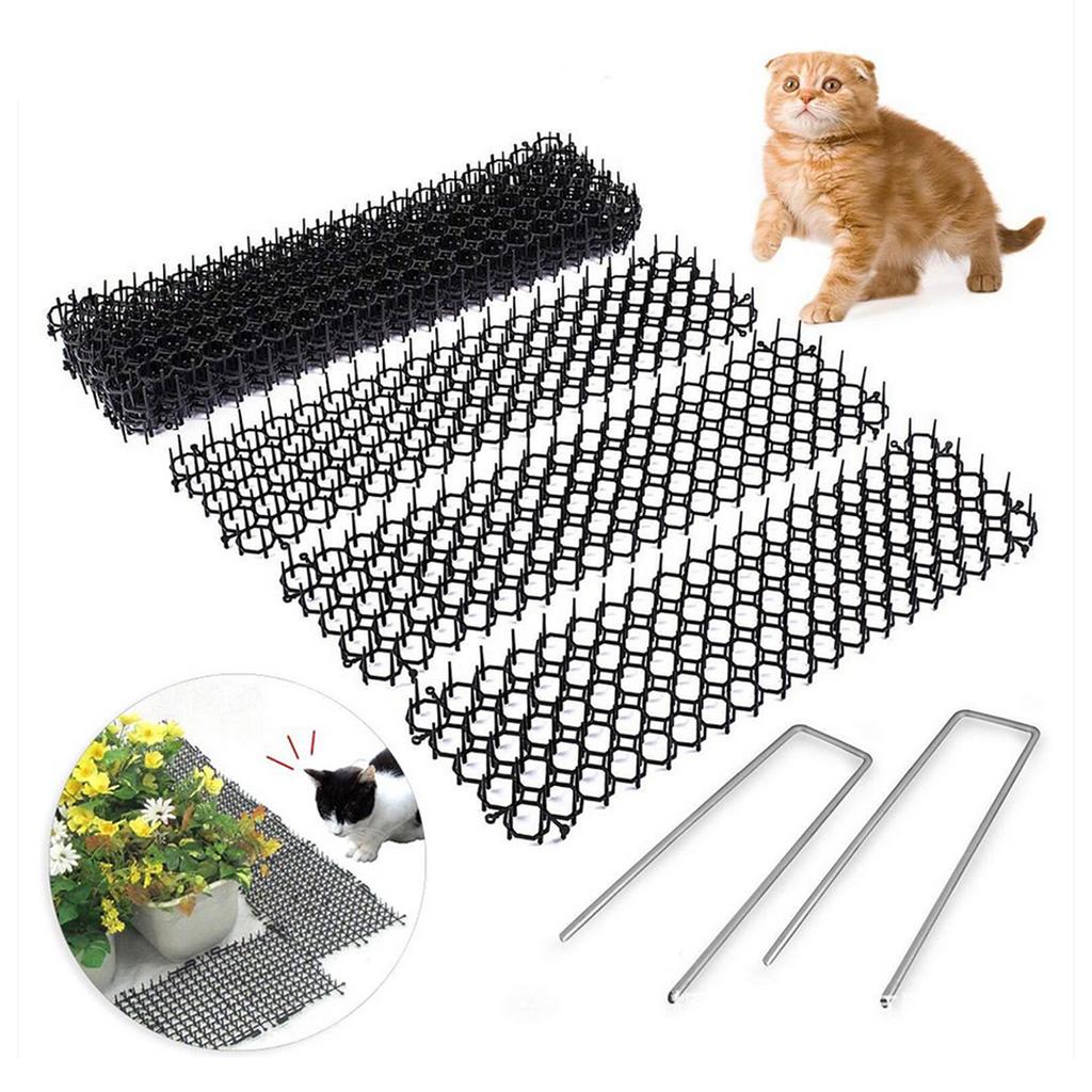 10 шт. репеллентные коврики + 10 шт. U-образные ногти садовые полоски от колючек Dig Stop репеллент для кошек и собак