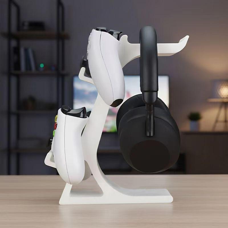 3D-печатная многофункциональная подставка для наушников 2-в-1 Вешалка для игрового контроллера Игровой кронштейн для гарнитуры Настольная полка-дисплей Экономия места