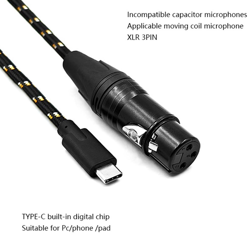 Микрофонный кабель USB C - XLR Female 32 бит/384 кГц для цифровой аудиозаписи для iPhone 15 серии и ноутбуков телефонов