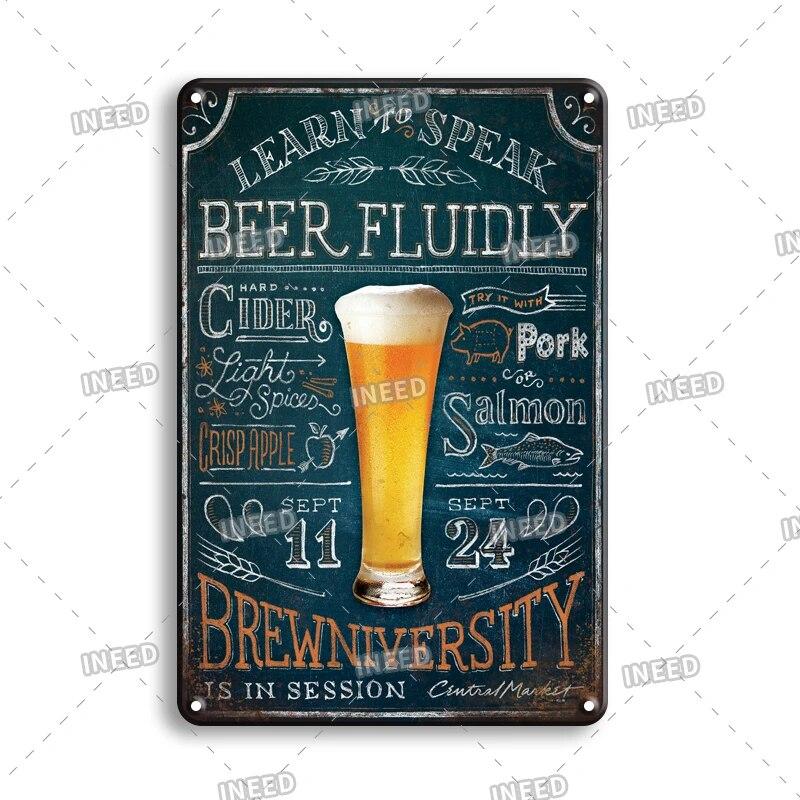 Tin Sign Beer Slod Here Vintage Metal Plaque Retro Metal Plate Funny Drink Vintage Iron Poster for Pub Club Man Cave Bar Decor