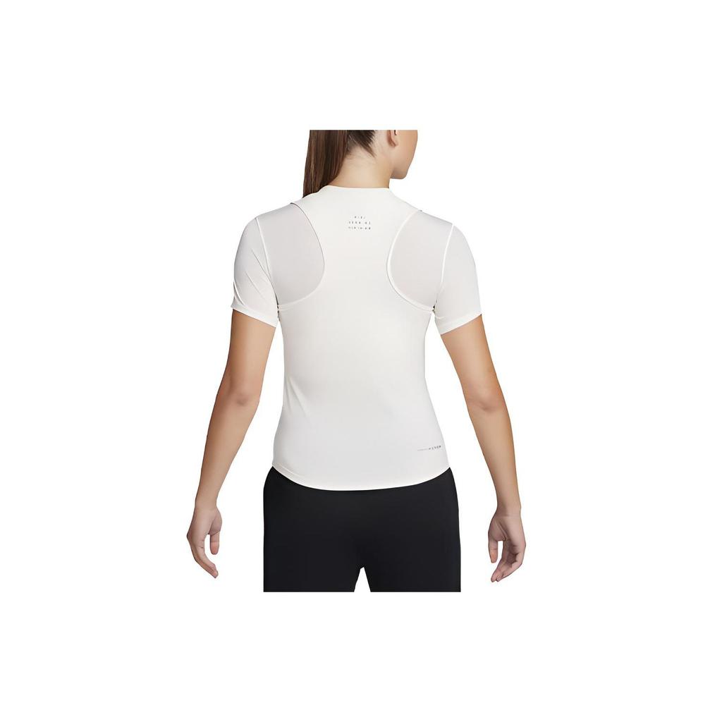 Nike Dri-FIT ADV Running Division Letter Logo Print Футболка с коротким рукавом для женщин, топы белого цвета FB7813-110