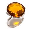Цитрин Ручной работы Ювелирное изделие из стерлингового серебра 925 пробы Кольцо Размер 8.5 V6O55