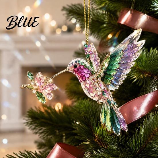Unique Hanging Ornament Faux Crystal Animal Christmas Ornament, Acrylic Flat Print Decor Durable Festive for Tree, Butterfly/Peacock/Bird/Swan Holiday