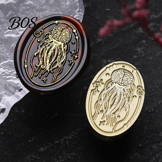 Handmade Gift Decoration Gothic Wax Seal Stamp Head, Retro Skull And Bat Pattern Brass Sealing Stamp, Punk Style for Letter Head