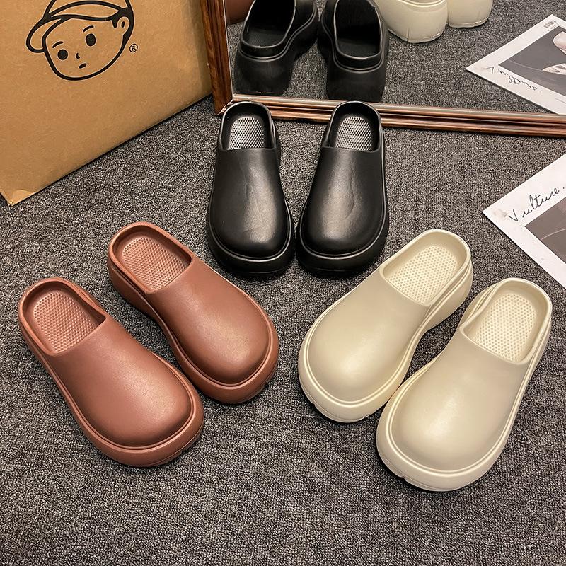 Летние пляжные тапочки из ЭВА с толстой подошвой, женские, на толстой платформе, для дома, семейные, женские, легкие, нескользящие, с толстой подошвой, 2025