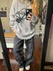 Milang Girl Spider Print Harajuku Sweater Women Gothic Vintage Ripped Grunge Jumper Streetwear Korean Oversize Hiphop Pullover