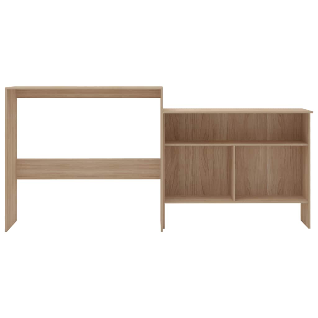 Bar Table with 2 Table Tops Oak Effect 130x40x120 cm