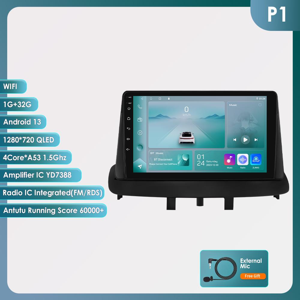 4G 9 "Android 12 Автомобильный радиоприемник GPS для Renault Megane 3 Fluence 2008-2014 Samsung SM3 2Din Carplay Авто Стерео головное устройство с навигацией Интеллектуальный экран