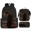Kids Cartoon Character Backpack Set School Oxford Fabric Breathable Lightweight With Padded Straps