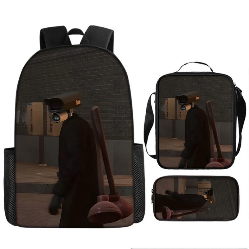 Kids Cartoon Character Backpack Set School Oxford Fabric Breathable Lightweight With Padded Straps