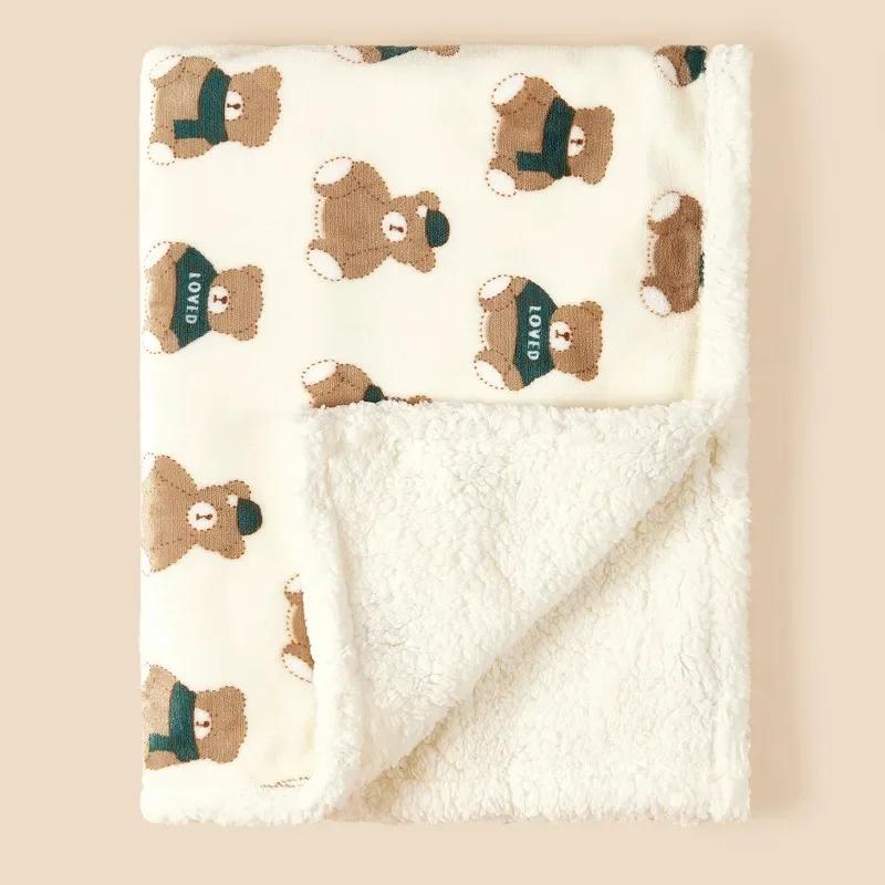Baby Winter Blanket Baby Swaddle Wrap Flannel Lamb Fleece Warm Quilt For Newborn Bedding Soft Baby Stroller Blanket For Newborn