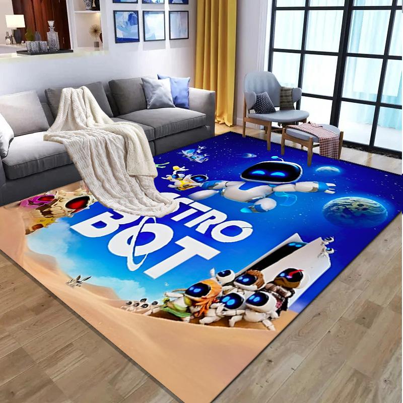 Cosmic Bot Crew Pattern Rug, Indoor/Outdoor Mat, for Picnic, Gameroom, Bedroom, Office, Living Room, Home Decor Carpet, Birthday Gift