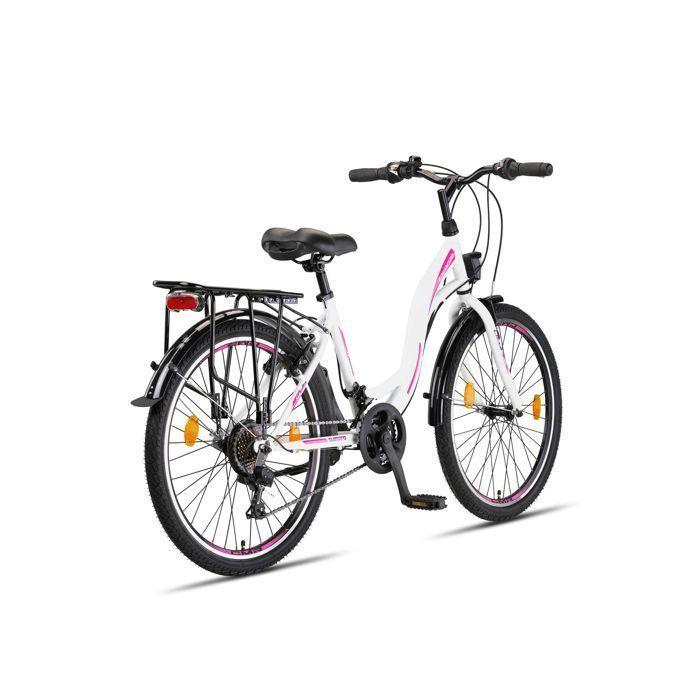 Licorne Bike Stella Premium Vélo de Ville – Vélo Hollandais Confortable, (Blanc 24)