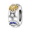 S9 Sterling Silver Star Moon Isolation Bead Charm Diy Jewelry Accessories Bracelet Necklace Female