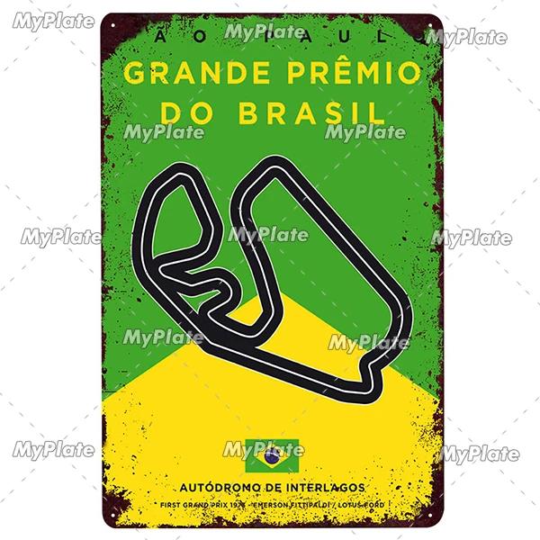Гоночный трек металлический знак винтажная табличка сервиз жестяная вывеска настенный декор для гаража гоночный автомобиль пластина поделки постер F1 игра на заказ