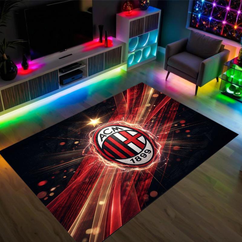 Дизайн AC Milan Кристальный Велюровый Ковер Уютный Не?Нескользящий ковер с принтом для спальни, гостиной, прихожей
