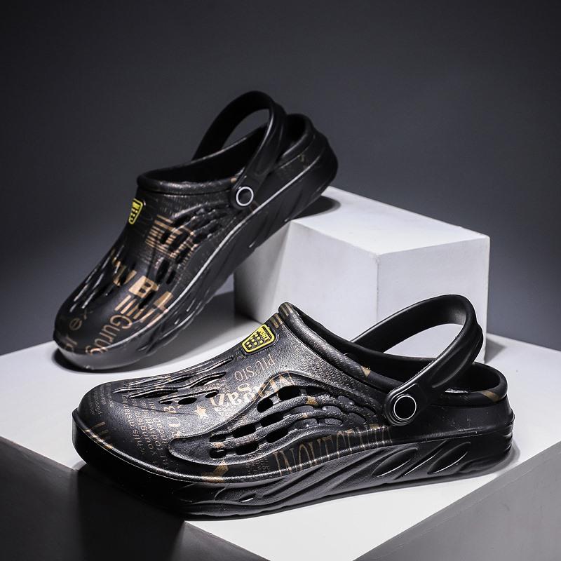 Fashion Men Summer Shoes Sandals Men's Holes Sandals Hollow Breathable Flip Flops Shoes Fashion Beach Slippers Big Size