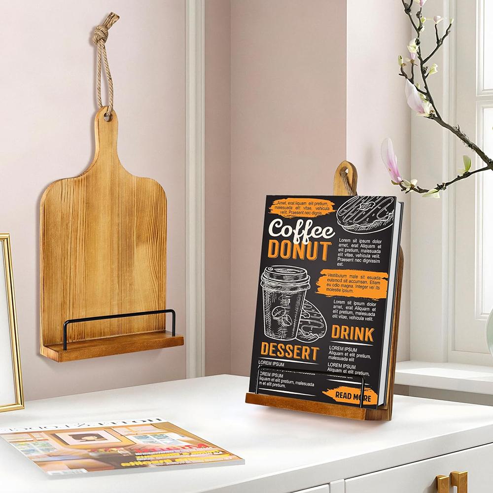 Новый регулируемый деревянный держатель для книги рецептов с противоскользящей подставкой