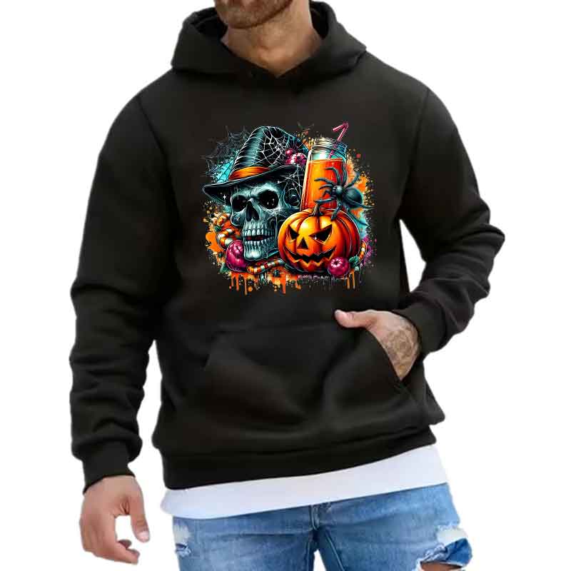Men Women Spring Autumn Fashion Casual Hooded Sweatshirt Fashion Simple Hoodie Creative Halloween style Printing Top