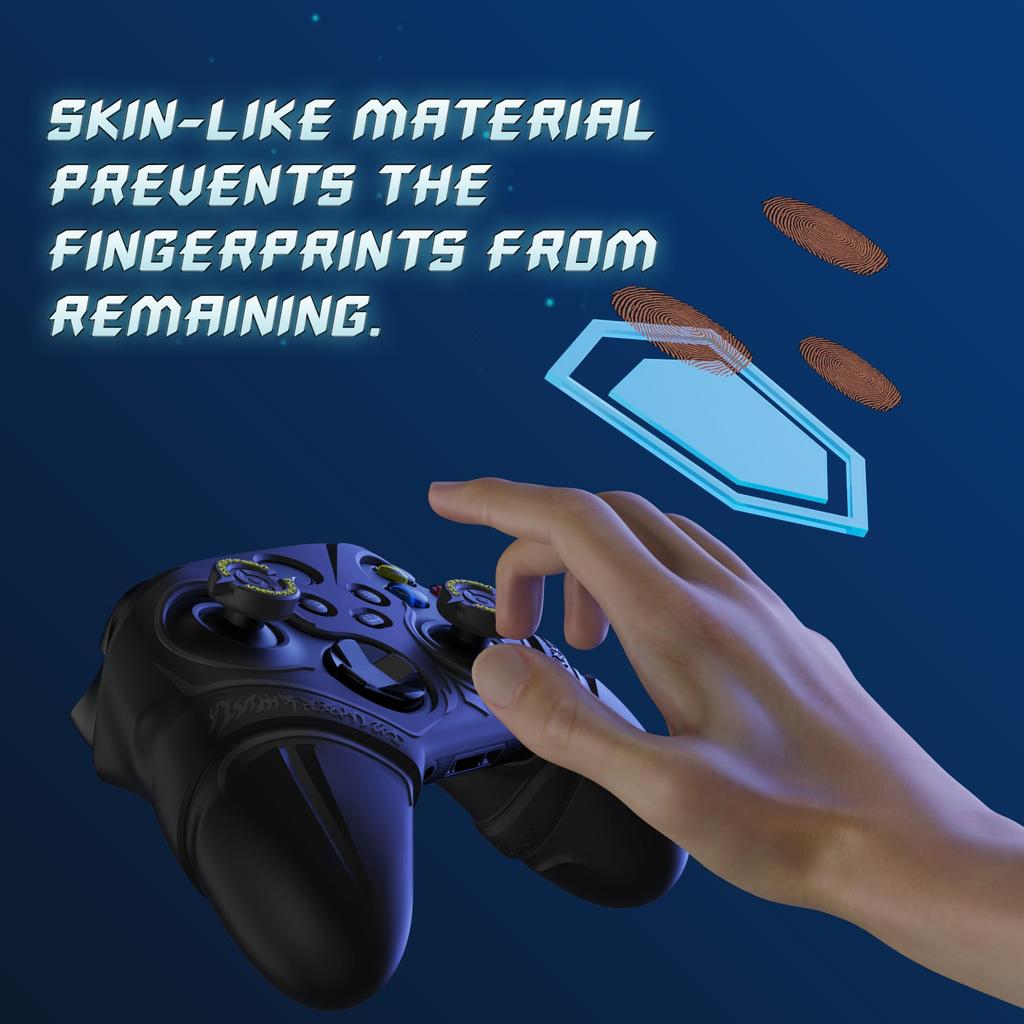 Силиконовый чехол для контроллера PlayVital для Xbox Series X/S с накладками на стики и наклейками – Нескользящая накладка, амортизирующая – Издание «Руны» (черный)