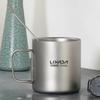 Lixada 550ml Double Wall Titanium Water Cup Tea Cup Coffee Mug for Home Office Outdoor Camping