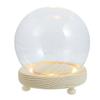 Preserved Flower Glass Cover Display Bell Shaped Wooden Base Dome Case Glowing Immortal