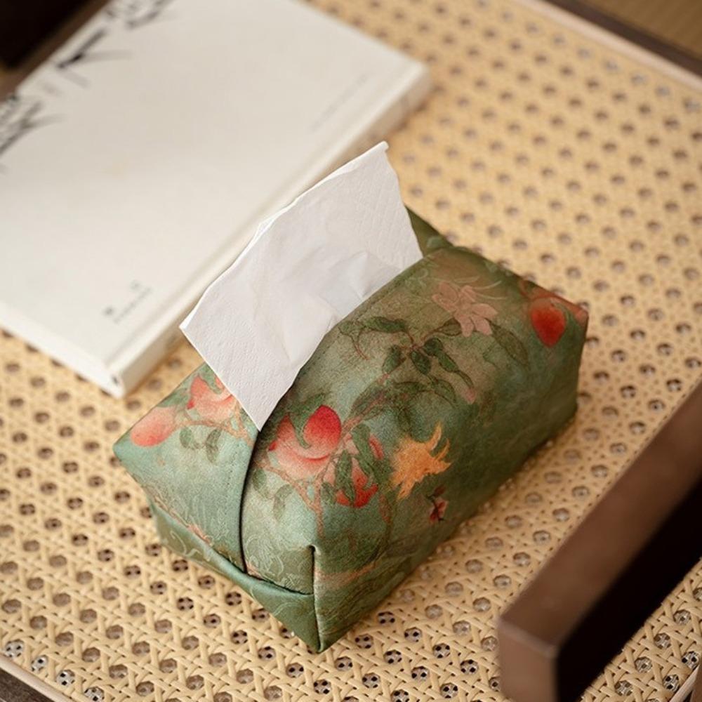 Exquisite Tissue Box Chinese Napkin Case Desktop Decorate Facial Tissue Cover Desktop