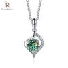 BagueRingen Moissanite Jewelry 1.0ct Round 18K White Gold Plated 925 Silver Necklace Diamond Test Passed Pendant Girl Women Gift