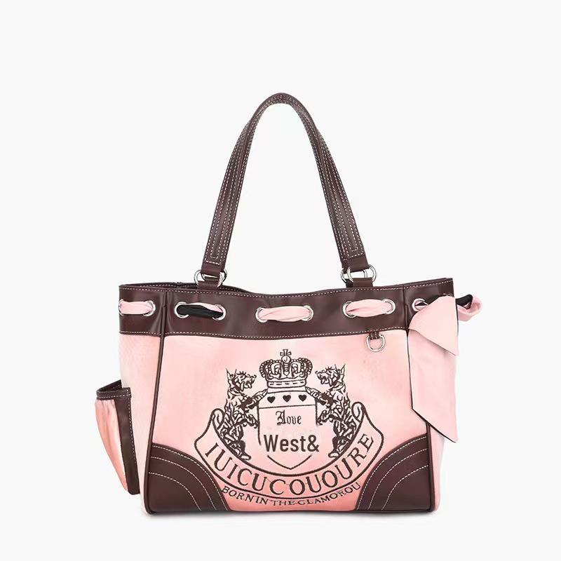 Большая вместительная сумка-тоут в стиле ретро из бархата с вышивкой