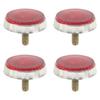 4Pcs Round Reflector 42mm High Brightness Waterproof Stylish Red Safety Reflector For M6 Thread