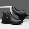 Повседневная обувь из натуральной кожи для мужчин, ботинки до щиколотки в британском стиле, с боковой молнией, обувь с высоким верхом, мужские классические ботильоны челси