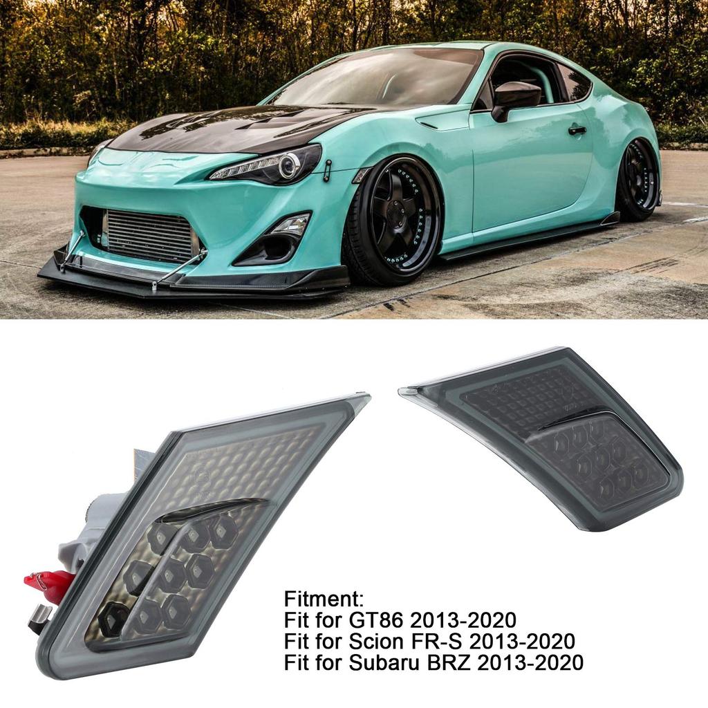 Akozon LED Side Marker Turn Signal Leaf Light Lenses for FR-S/Subaru / GT86 2013-2020