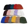 Cold Hat Men's Winter Warm Solid Color Short Melon Fur Hat Men's Dome Wool Knitted Hat Retro Beanless Winter Hat