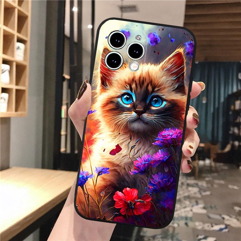 Чехол для телефона с милым котенком и котом для iPhone Samsung Galaxy Redmi Xiaomi Oppo OnePlus Note SA 7 8 9 10 11 12 13 14 20 21 22 23 53 54 Pro Max Plus Ultra