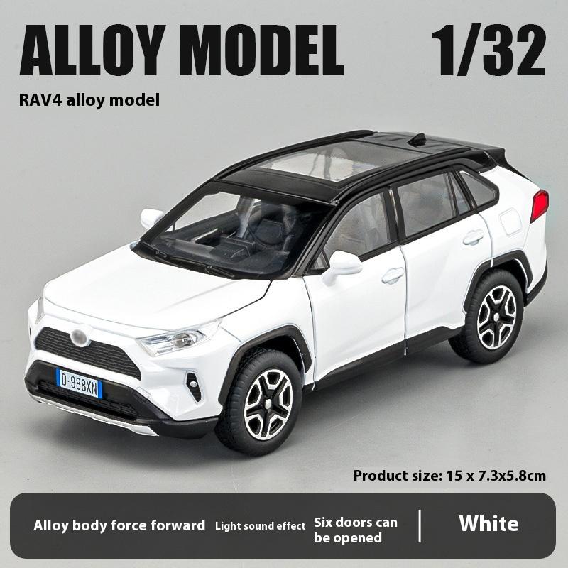 Масштабная модель автомобиля Toyota RAV4 из сплава 1:32, изысканное настольное украшение, лучшая коллекция для энтузиастов моделей автомобилей, подарки на Хэллоуин