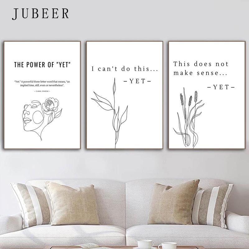 Картина на холсте в скандинавском стиле, минималистичный постер, девиз «Установка на рост», декоративные картины, мотивационное настенное искусство, картина для комнаты