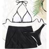 2025 European and American High-Waisted Triangle Slit Bikini Set - Sexy Three-Piece Women's Swimwear