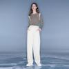 Sancai 2025 Winter Fleece-Lined Loose Straight-Leg Casual Pants for Women