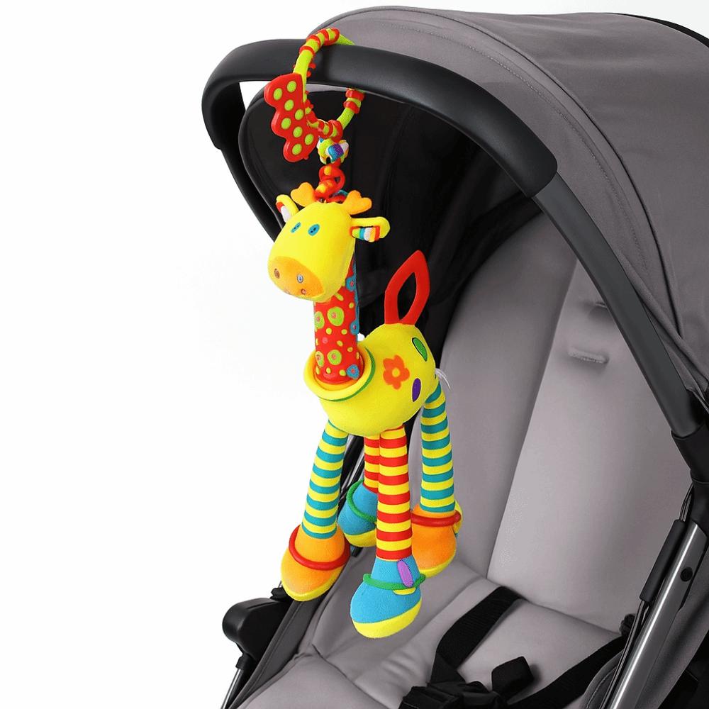 Раннее развитие Жираф Животное Ручные колокольчики Хлопок PP Плюшевая погремушка Прорезыватель Игрушки 0-12 месяцев