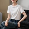 Simple basic round neck short sleeved t-shirt for women in summer 2026, fashionable and versatile casual solid color top